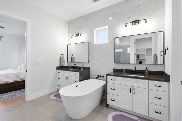 Bathroom, Bedroom, Dual Sink Vanities, Free Standing Baths, Interior