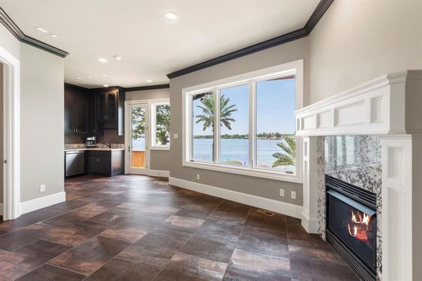 Fireplace, Interior, Recessed Lighting, Water