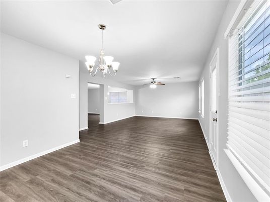 Chandelier, Empty room, Interior, Wood Texture Flooring