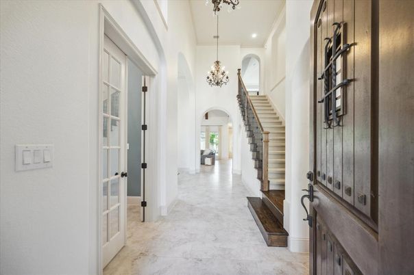 Chandelier, Interior, Marble, Recessed Lighting