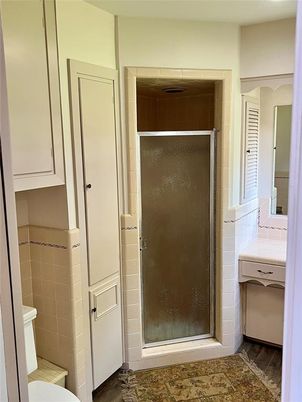 Bathroom, Glass Shower, Interior, Tile Countertops