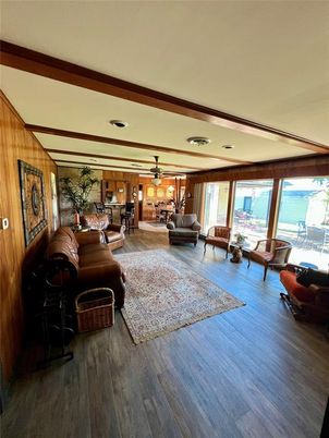 Interior, Kitchen, Living room, Water, Wood Texture Flooring, Wooden Walls