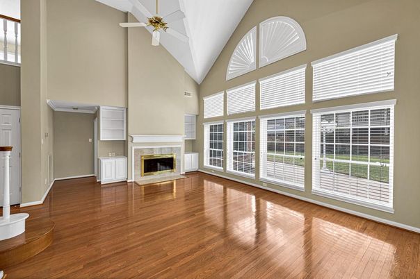 Empty room, Fireplace, Interior, Wood Texture Flooring