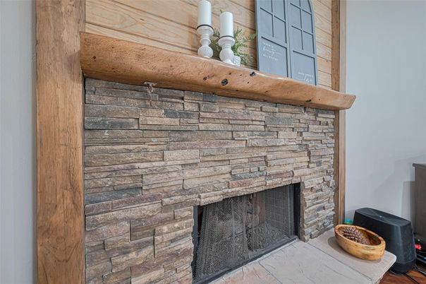 Fireplace, Interior, Stone Walls