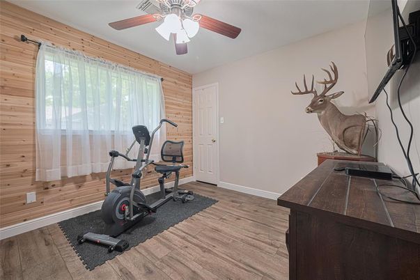 Fitness Equipment, Interior, Wood Texture Flooring, Wooden Walls