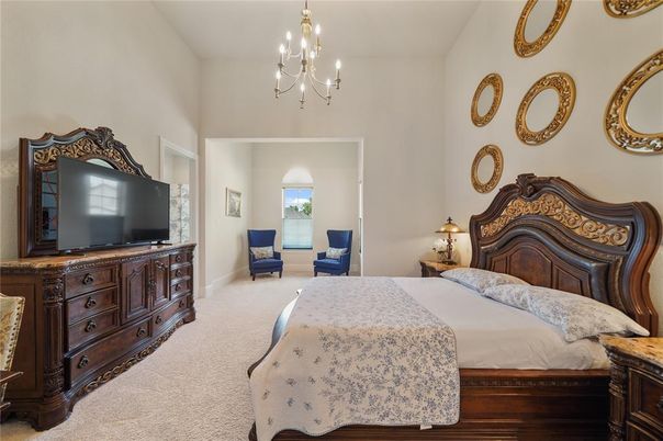 Bedroom, Chandelier, Interior