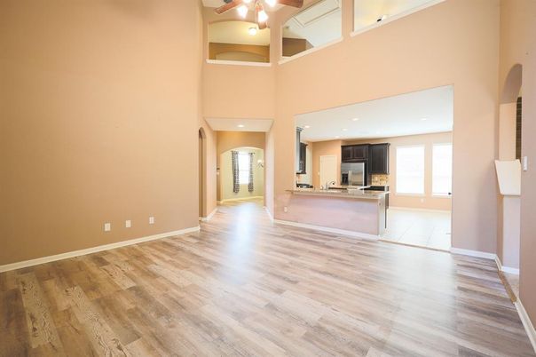 Interior, Kitchen, Recessed Lighting, Wood Texture Flooring