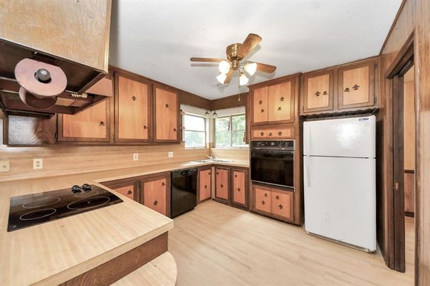 Interior, Kitchen, Wood Texture Flooring