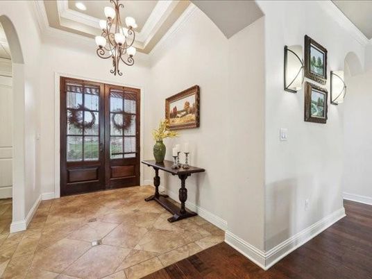 Chandelier, Interior, Wood Texture Flooring