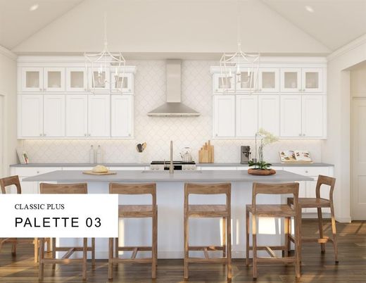 Dining room, Interior, Kitchen, Pendant Lights, Recessed Lighting, Wood Texture Flooring