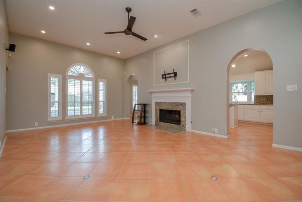 Empty room, Fireplace, Interior, Recessed Lighting