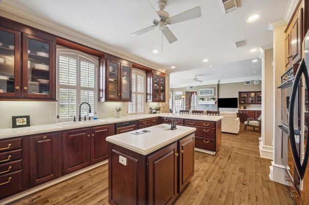 Interior, Kitchen, Recessed Lighting, Wood Texture Flooring