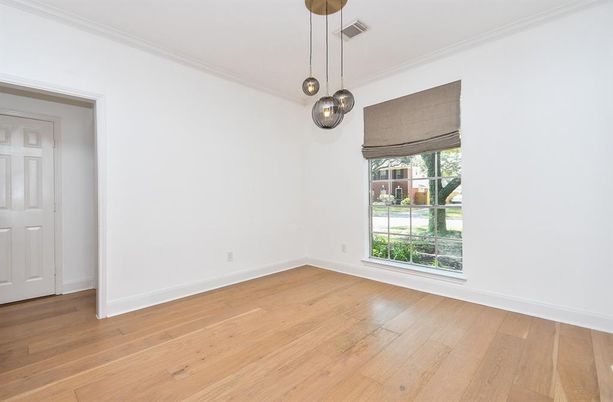 Empty room, Interior, Pendant Lights, Wood Texture Flooring
