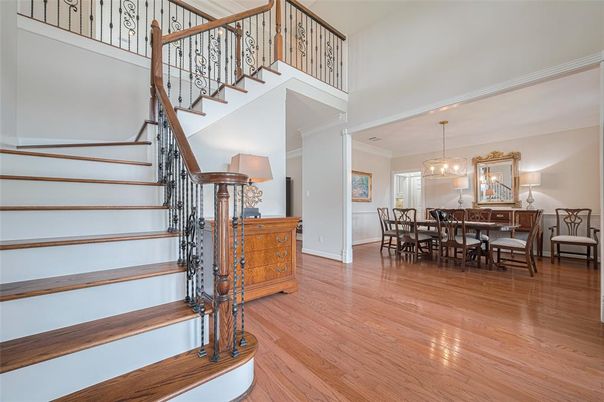 Chandelier, Dining room, Interior, Wood Texture Flooring