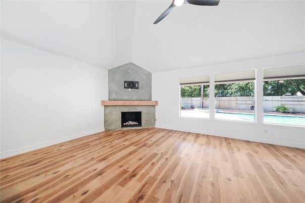 Empty room, Fireplace, Interior, Wood Texture Flooring