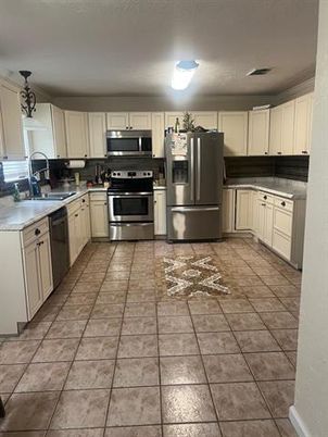 Interior, Kitchen, Pendant Lights, Stainless Steel Appliances