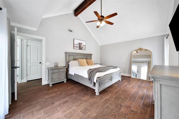 Bedroom, Interior, Wooden Beams, Wood Texture Flooring