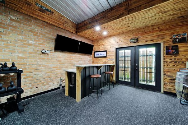 Interior, Recessed Lighting, Stone Walls, Wooden Walls