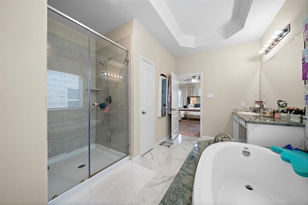 Bathroom, Glass Shower, Interior, Marble