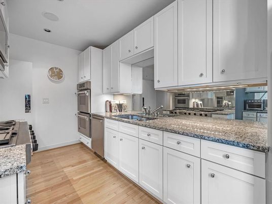 Interior, Kitchen, Stainless Steel Appliances, Wood Texture Flooring