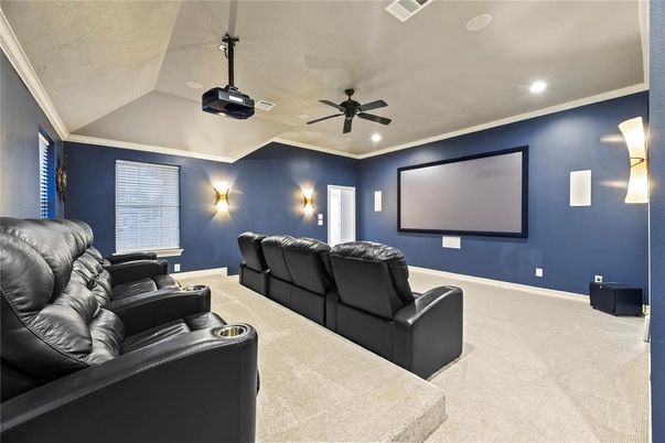 Home Theatre Room, Interior, Projection Screen, Recessed Lighting, Theatre Room