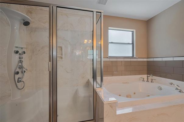 Bathroom, Glass Shower, Interior, Marble Walls