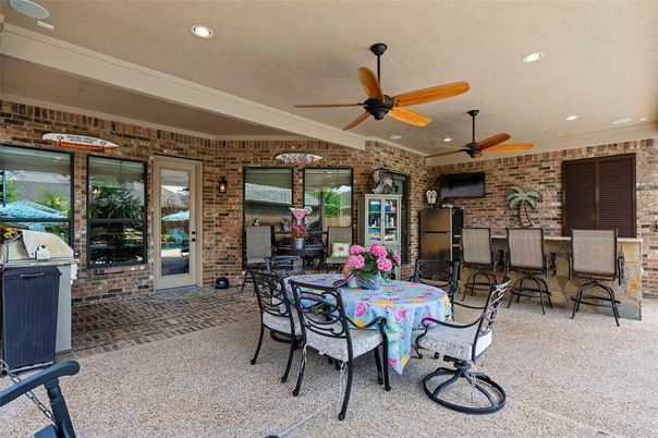 Dining room, Interior, Recessed Lighting, Stone Walls