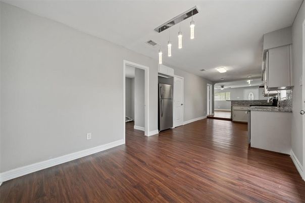 Interior, Kitchen, Pendant Lights, Wood Texture Flooring