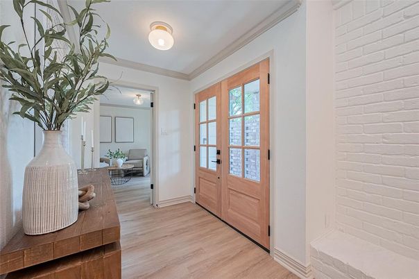 Interior, Stone Walls, Wood Texture Flooring