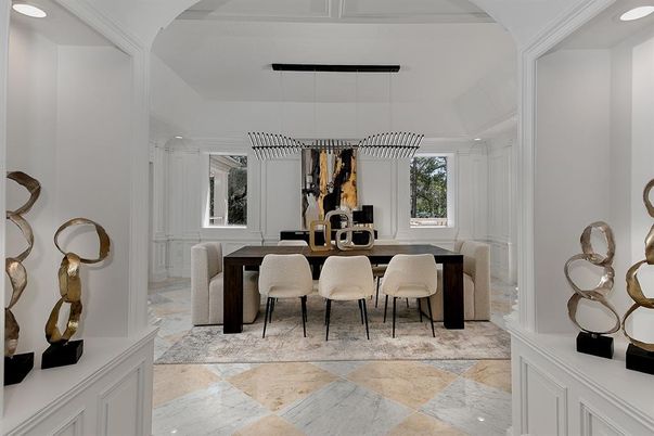 Dining room, Interior, Pendant Lights, Recessed Lighting