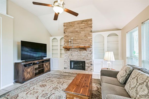 Fireplace, Interior, Living room, Stone Walls