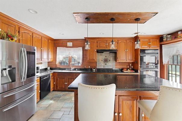 Interior, Kitchen, Pendant Lights, Recessed Lighting, Stainless Steel Appliances