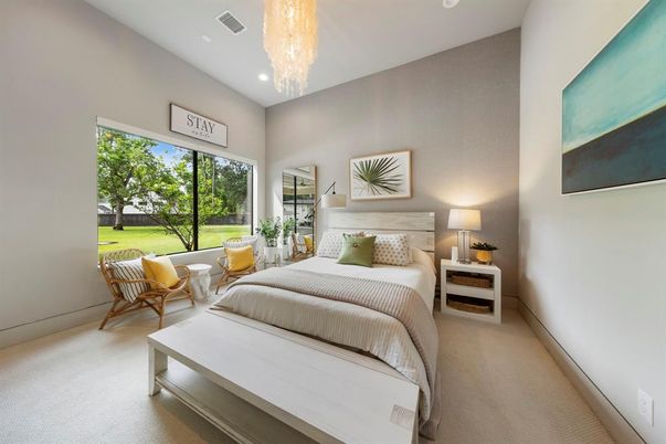 Bedroom, Chandelier, Interior, Recessed Lighting