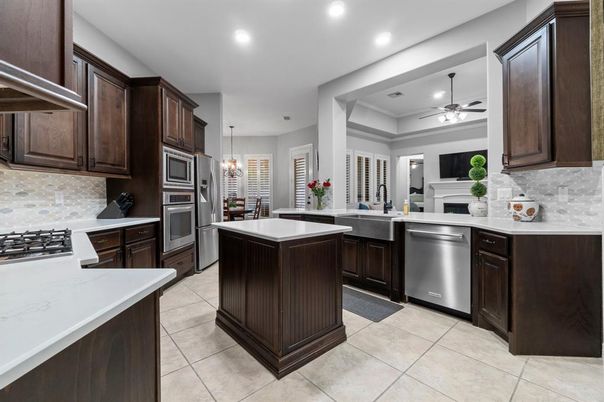 Interior, Kitchen, Pendant Lights, Recessed Lighting, Stainless Steel Appliances