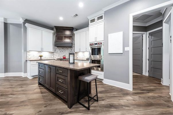 Interior, Kitchen, Recessed Lighting, Wood Texture Flooring