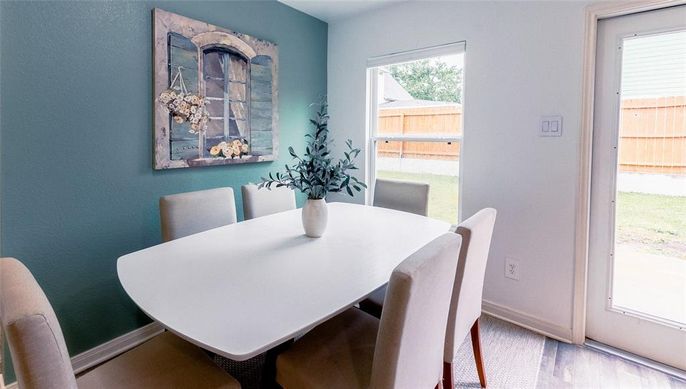 Dining room, Interior, Wood Texture Flooring