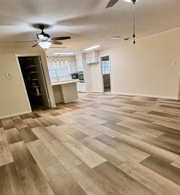 Empty room, Interior, Kitchen, Wood Texture Flooring