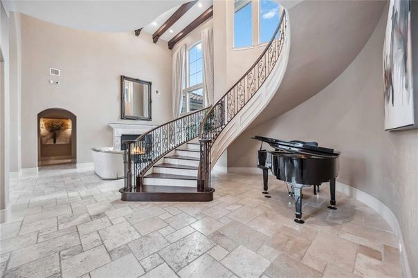 Fireplace, Interior, Piano, Wooden Beams