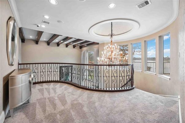 Chandelier, Interior, Recessed Lighting, Wooden Beams