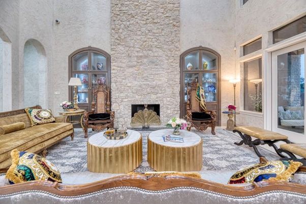 Fireplace, Interior, Living room, Piano, Stone Walls