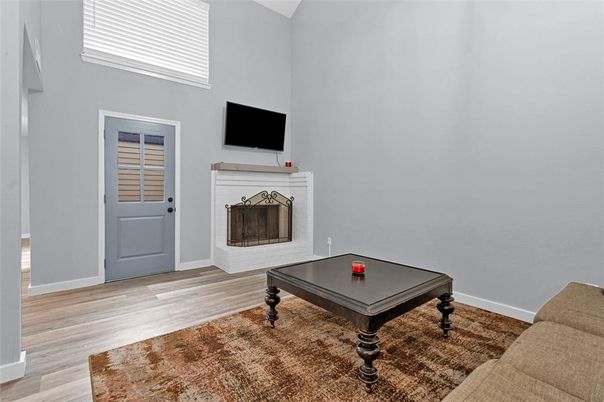 Fireplace, Interior, Wood Texture Flooring