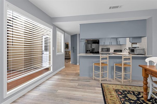 Interior, Kitchen, Stainless Steel Appliances, Wood Texture Flooring