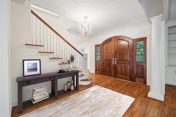 Chandelier, Interior, Wood Texture Flooring