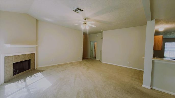 Empty room, Fireplace, Interior