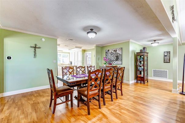 Dining room, Interior, Wood Texture Flooring
