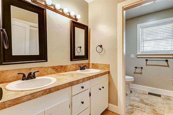 Bathroom, Dual Sink Vanities, Interior, Tile Countertops