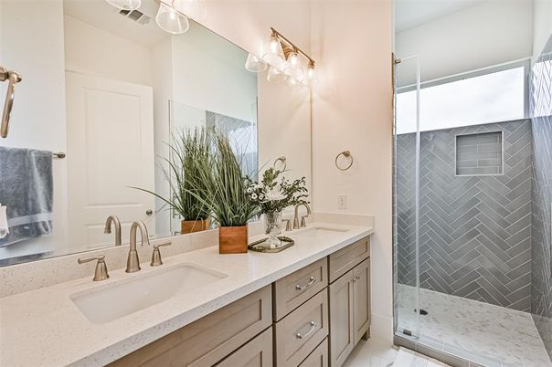 Bathroom, Dual Sink Vanities, Glass Shower, Interior