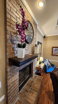 Fireplace, Interior, Stone Walls, Wood Texture Flooring