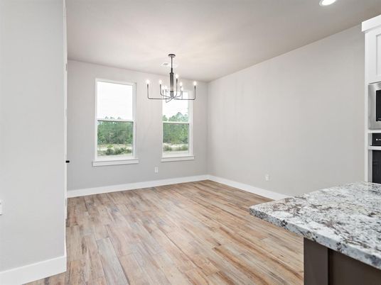 Chandelier, Empty room, Interior, Pendant Lights, Recessed Lighting, Wood Texture Flooring