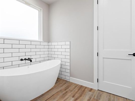 Bathroom, Free Standing Baths, Interior, Wood Texture Flooring